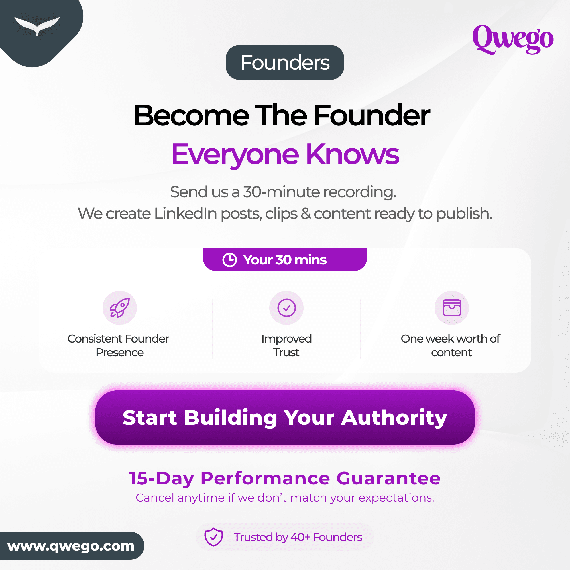 Build Founder Authority (Powered by Stribion): Start Your 15-Day Performance Guarantee